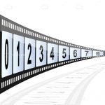 Numbers 0 to 8 in Film Reel